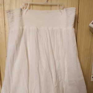 XL White Maxi Skirt Lined 100% Cotton Beachwear by Sussan